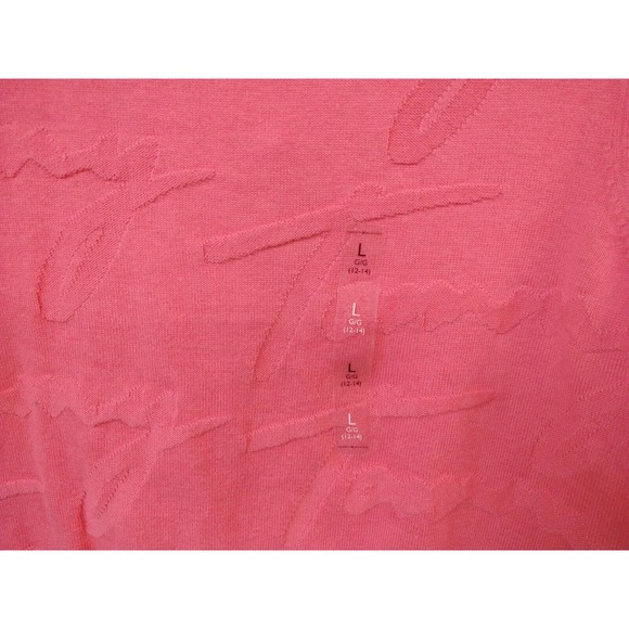 Tommy Hilfiger Youth Girl L (12-14) Sweater NWT Pink Long Sleeve Signature Print - Picture 2 of 5